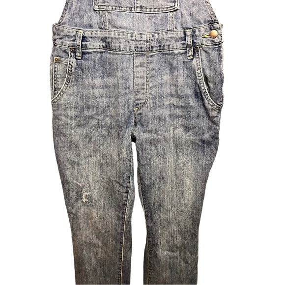 Free People Washed Denim Overalls Medium Wash 27 - Picture 4 of 10